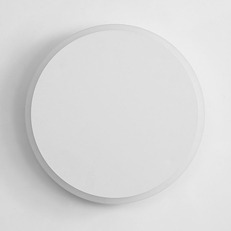 Round Shape Metal Wall Light Modern Style 1 Light Wall Mounted Lamp in White