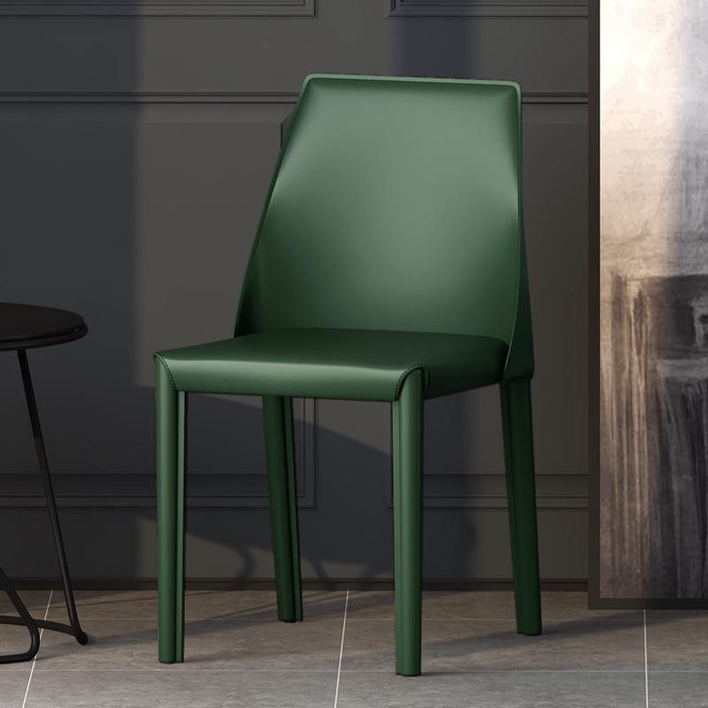Modern Kitchen Leather Dining Chair Parsons Chair in Matte Finish for Home