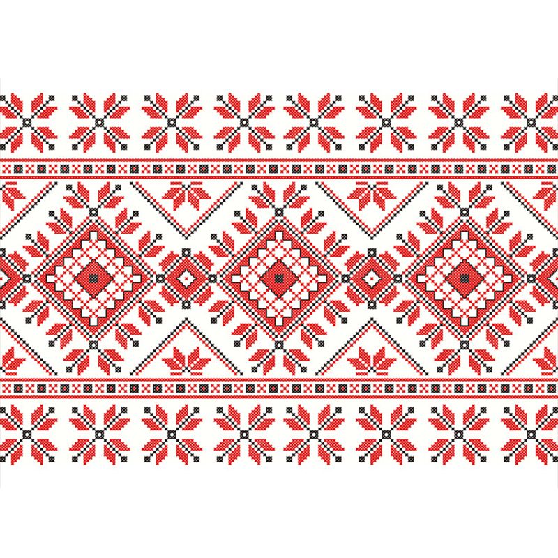 Tappeto con stampato di piastrelle a mosaico boemo