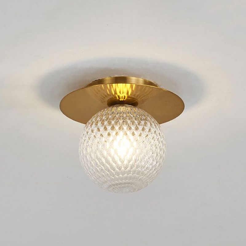 Clear/Light-Brown/Cream Orbit Ceiling Light Modern Glass 1 Light Kitchen Flushmount Ceiling Lamp