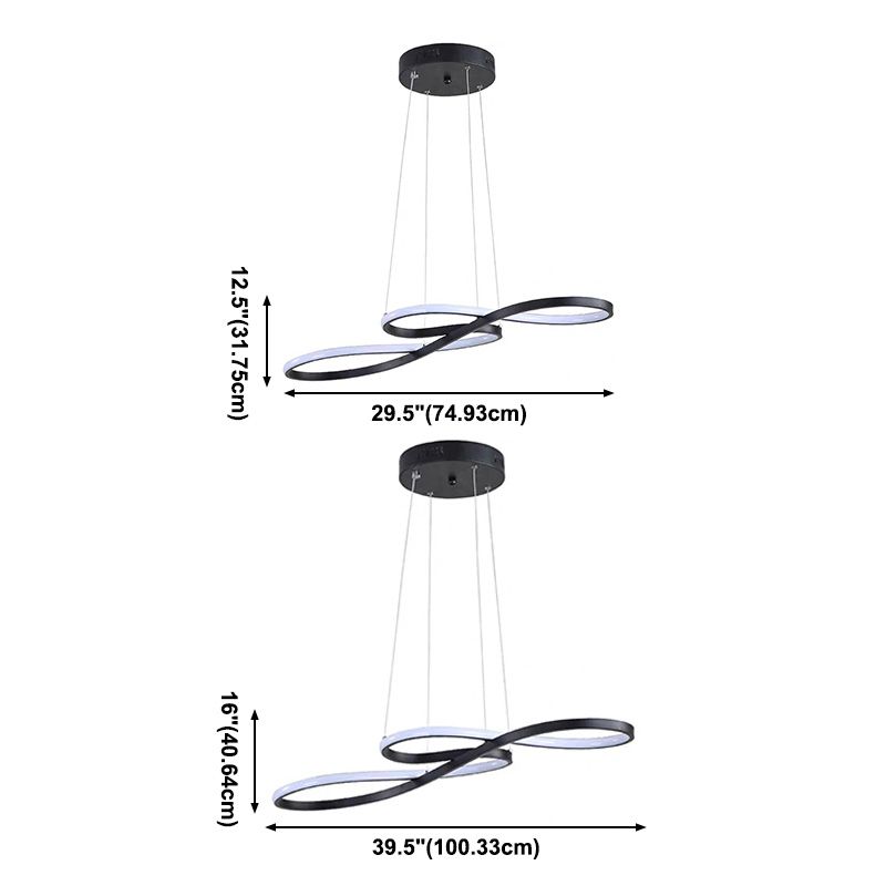 Moderno lampadario a spirale LED LED ACRILICA Sospensione Luce per il soggiorno per foyer Camera da letto