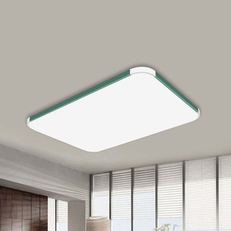 Geometric Flush Mount Lamp Macaron Acrylic Pink/Yellow/Blue LED Flush Mount Lamp, 12"/15"/17" Wide in White/Warm