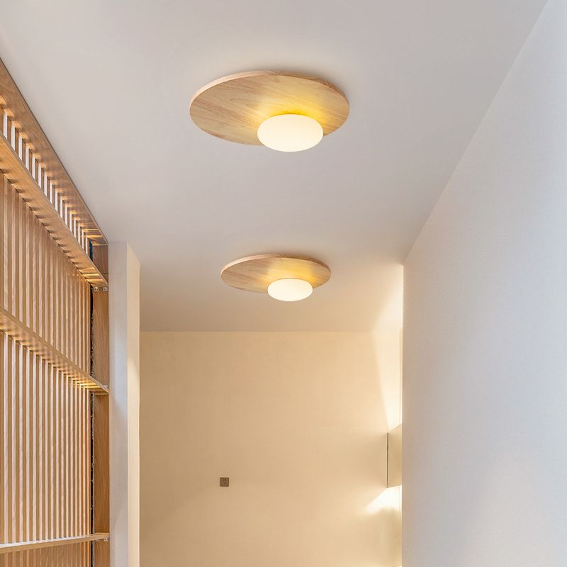 Modern Ceiling Light Wood Flush Mount Lighting for Hallway and Home
