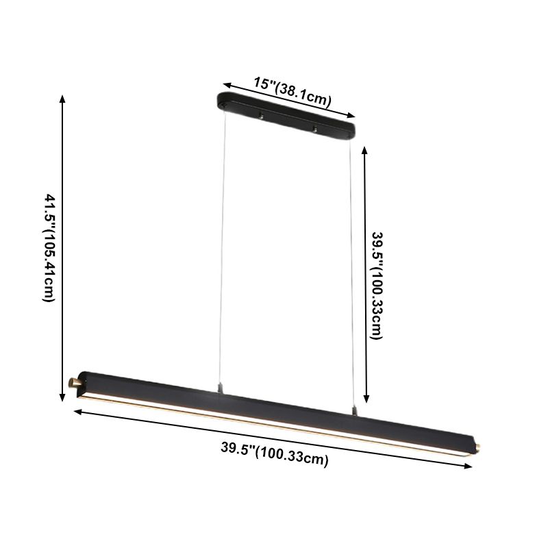 Estilo moderno lineal isla light metal 1 1 de techo colgante de luz