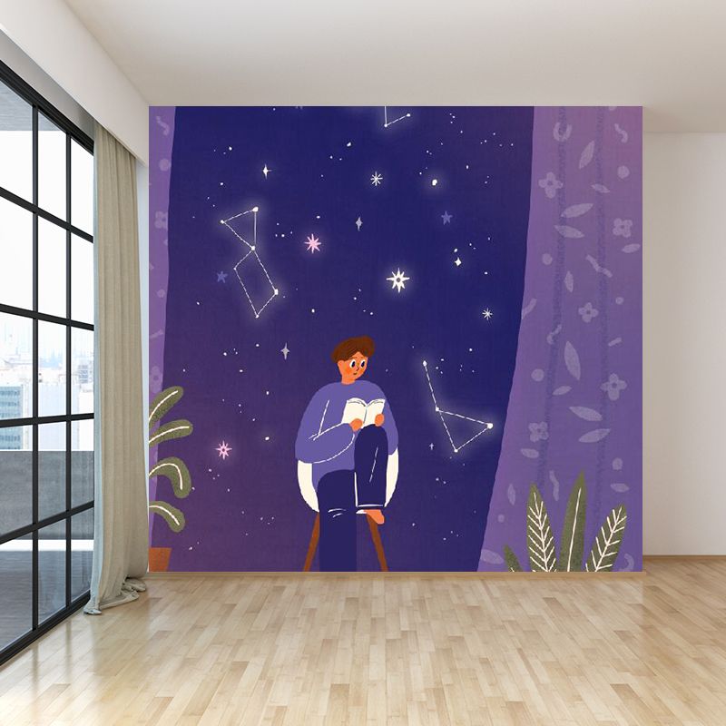 Starry Sky Wall Mural Modern Decorative Living Room Wall Covering, Custom Size Available
