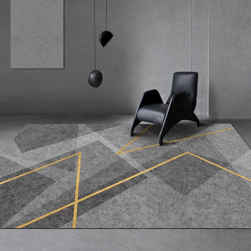 Orange Modern Rug Polyester Graphic Rug Non-Slip Backing Rug for Living Room