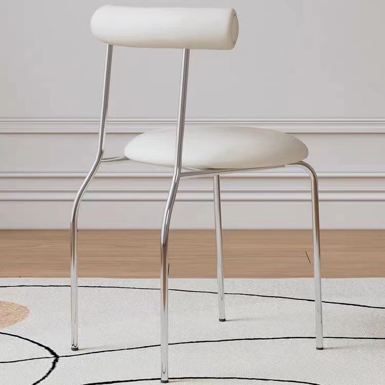 Contemporary Armless Dining Chair Home Silver Leg Dining Chair