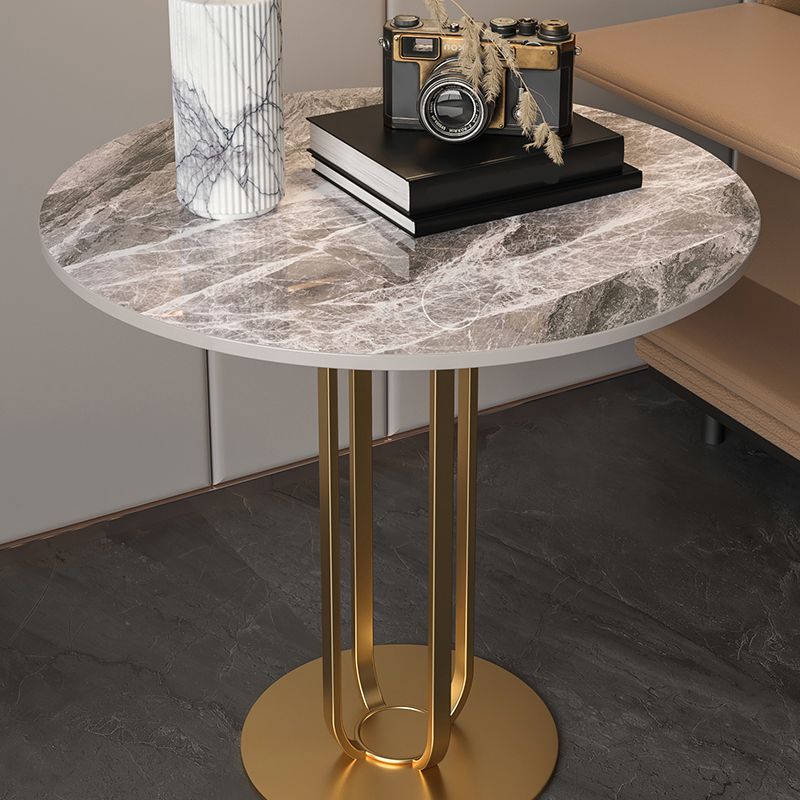 Minimalist Round Corner Table Modern Slate Pedestal Sofa Side Table
