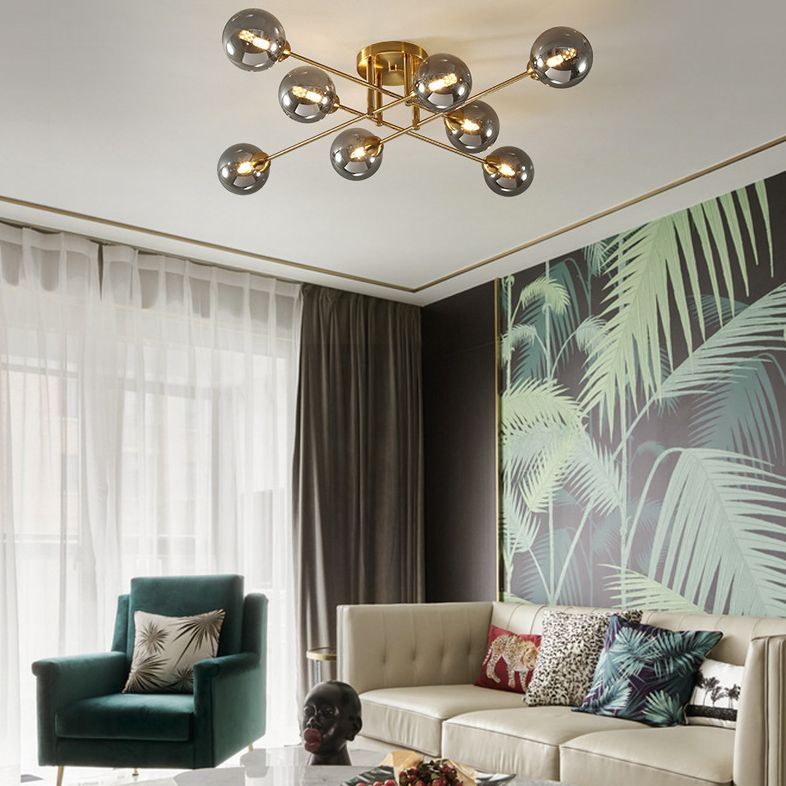 Luz de techo de vidrio moderno de lámpara de montaje de techo esférico