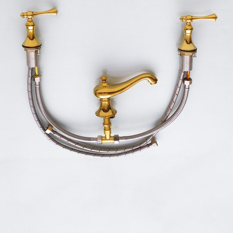 Traditional Deck Mounted Bronze Roman Tub Faucet Low Arc Roman Tub Faucet Set
