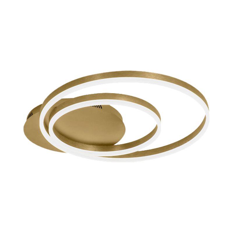 Dual Round Acryl Flush Deckenleuchte Einfache Kaffee/Gold LED Unterputzleuchte, klein/mittel/groß