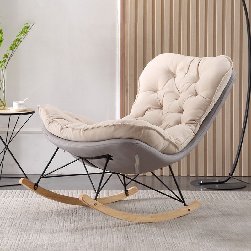 Nordic Light Luxury Chaise Rocking Chair Hotel Leisure Upholstered Lazy Sofa Chair