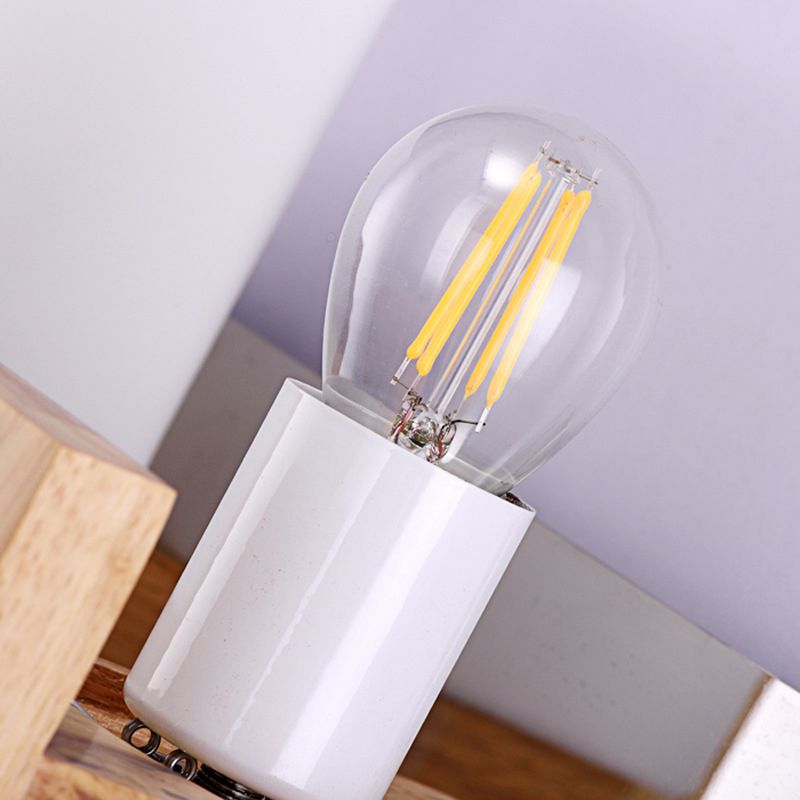 Quadratische Form Holzwand montieren leichte moderne einfache Glasschattenleuchte für Schlafzimmer