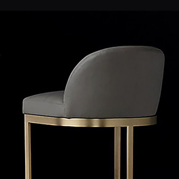 Industrial Low Back Stool PU Leather Counter Stool with Metal Legs