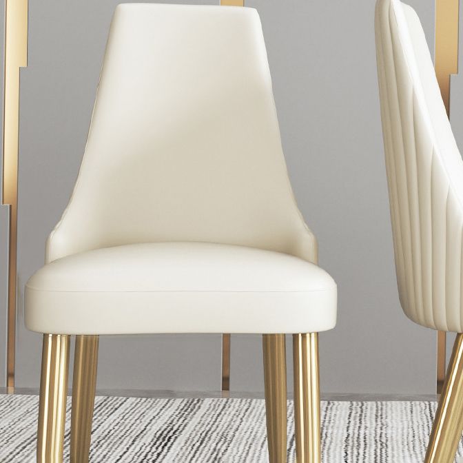 Glam Kitchen Side Chair Gold Legs Parsons Armless Dining Chair