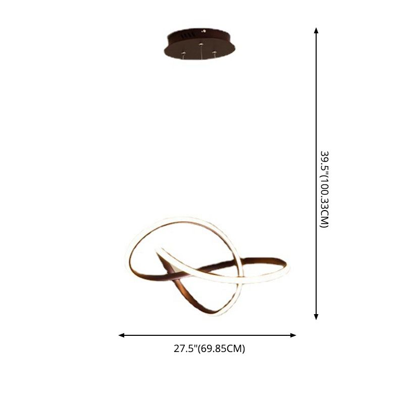 Modern Twist Suspended Lighting Fixture Metallic Pendant Lighting Fixtures for Restaurant