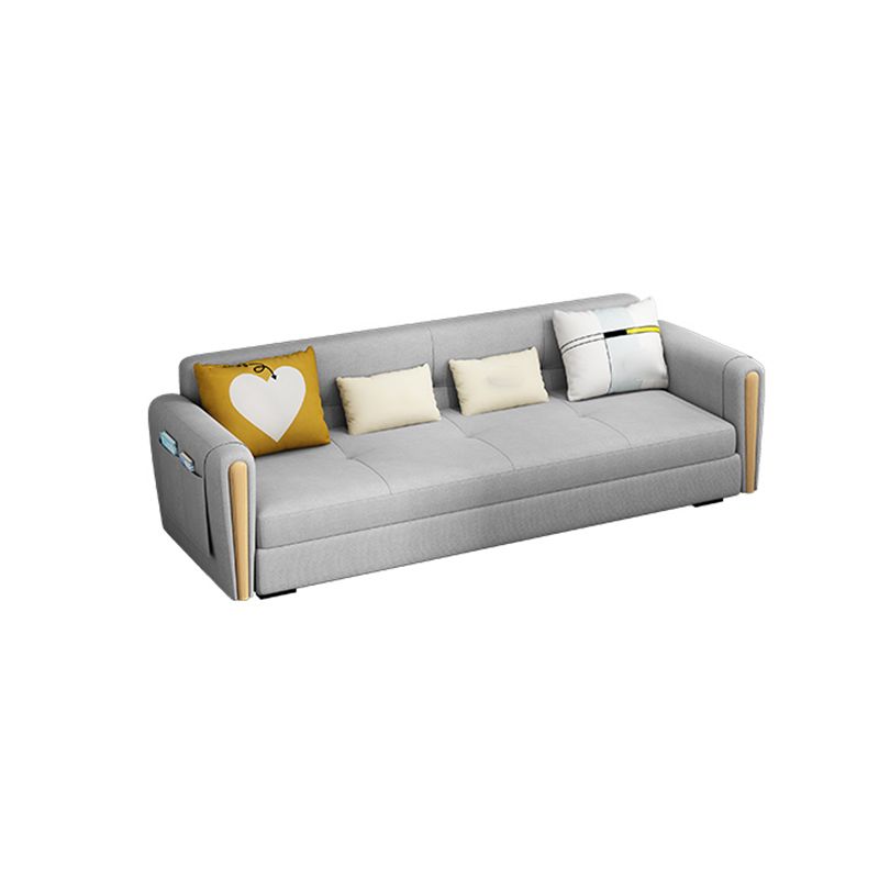 Storage Sectional Sofa Set Square Arm Silver Sectional Sofa with Chaise