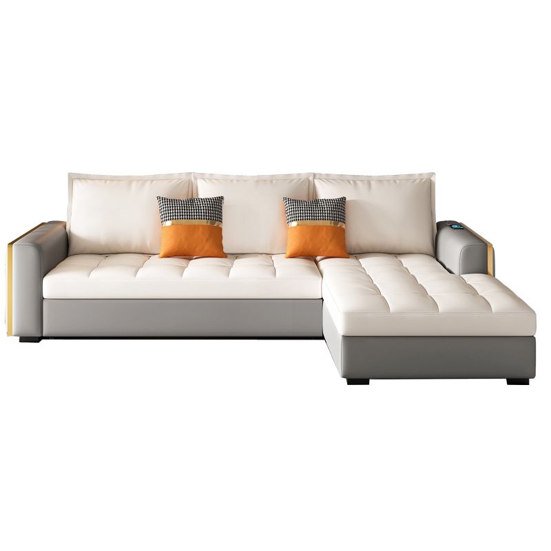Stain Resistant Sofa Bed USB Charging Convertible Sectional with Storage