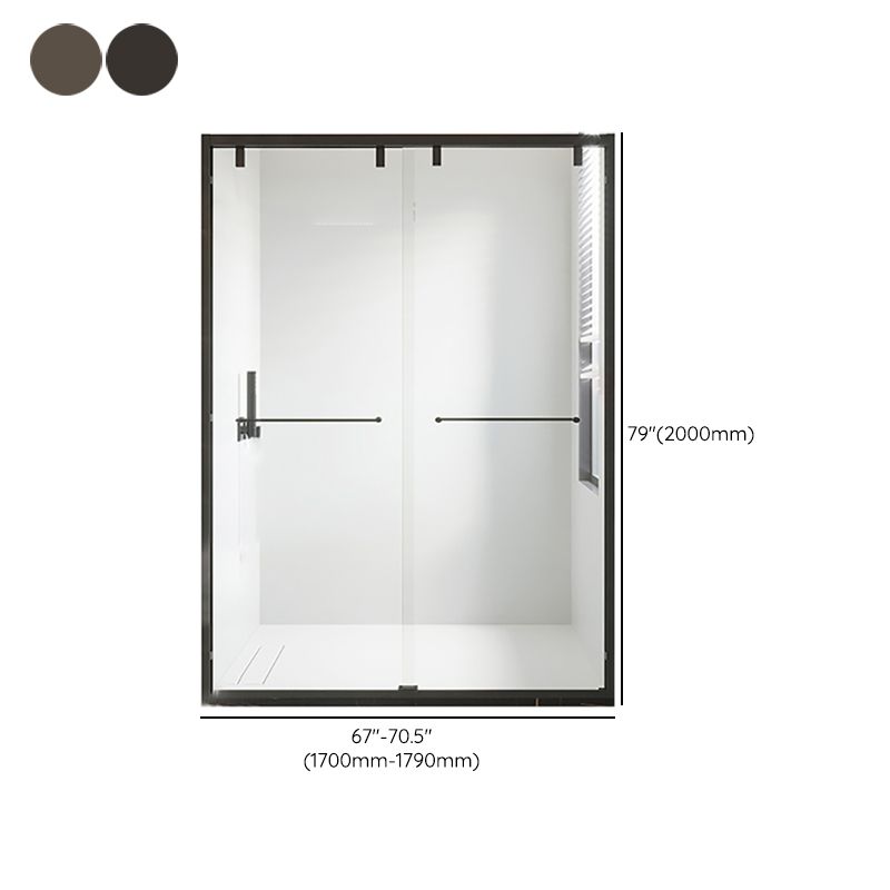 Double Sliding Shower Doors Semi-Frameless Clear Shower Door