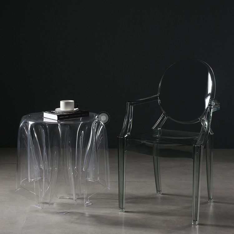 Silla lateral de comedor de plástico de estilo nórdico, sillas laterales con brazo para cocina