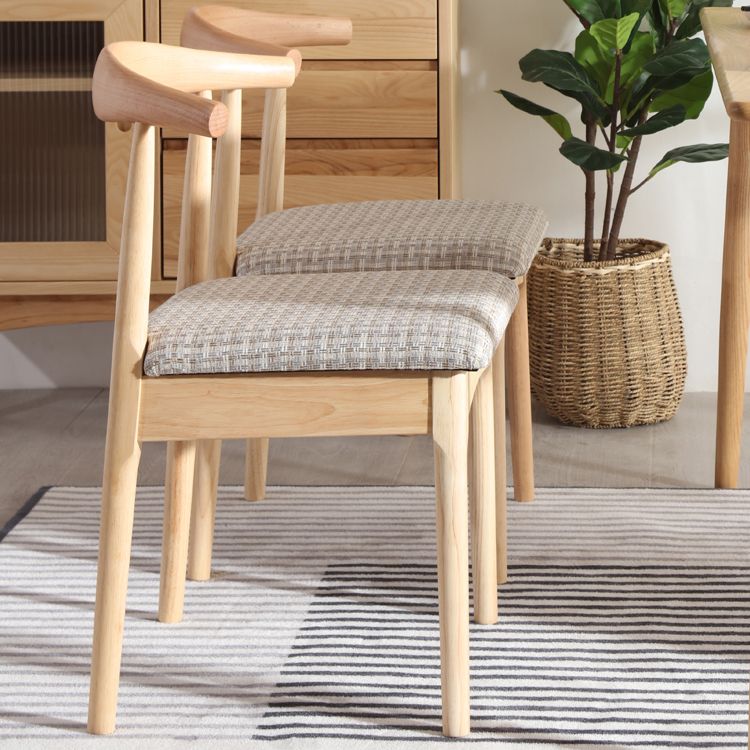 Scandinavian Style Wood Dining Chairs Dining Room Open Back Dining Side Armless Chair