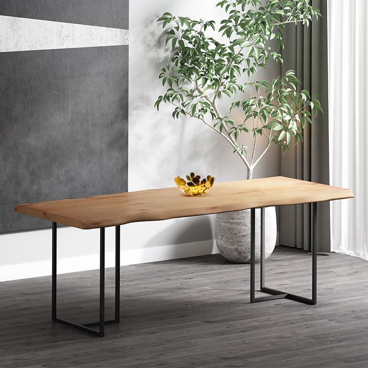 Industrial Wood Dining Set 1/2/5 Pieces Black Base Dining Furniture