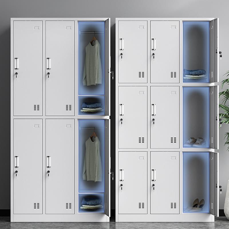 Contemporary Style Steel Wardrobe White Colour Wardrobe Closet with Locks