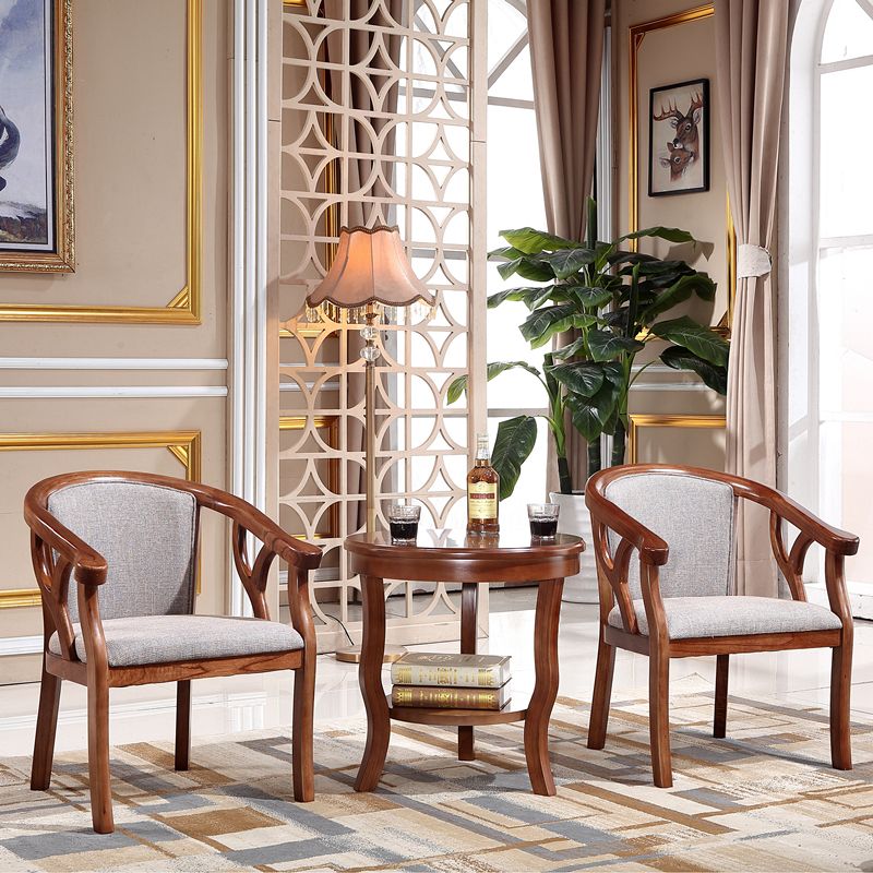 Traditional Style Dining Chair Solid Wood Arm Chair for Kitchen