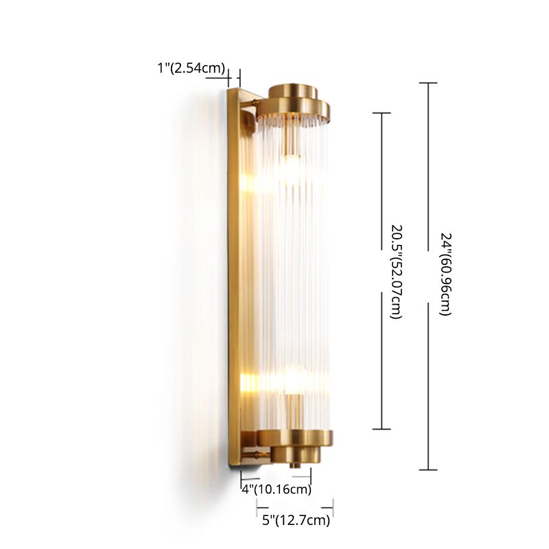 23.5" H Cylindrical Crystal Wall Mount Light Post-modern Style Home Decorative Lighting Fixture for Living Room Bedroom