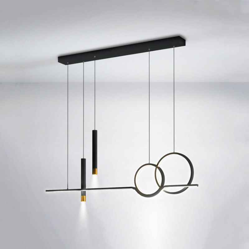 Multiple-Light Geometric Island Light Fixtures Modern Metal Island Pendant Dining Room