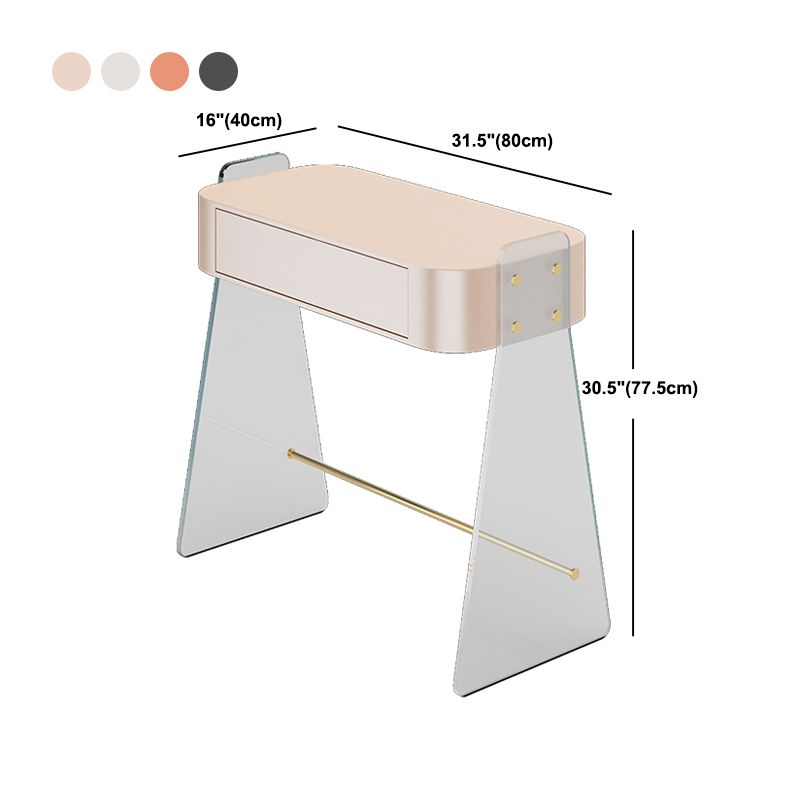 Contemporary 1 Drawer Makeup Vanity Desk Wood and Acrylic Dressing Table