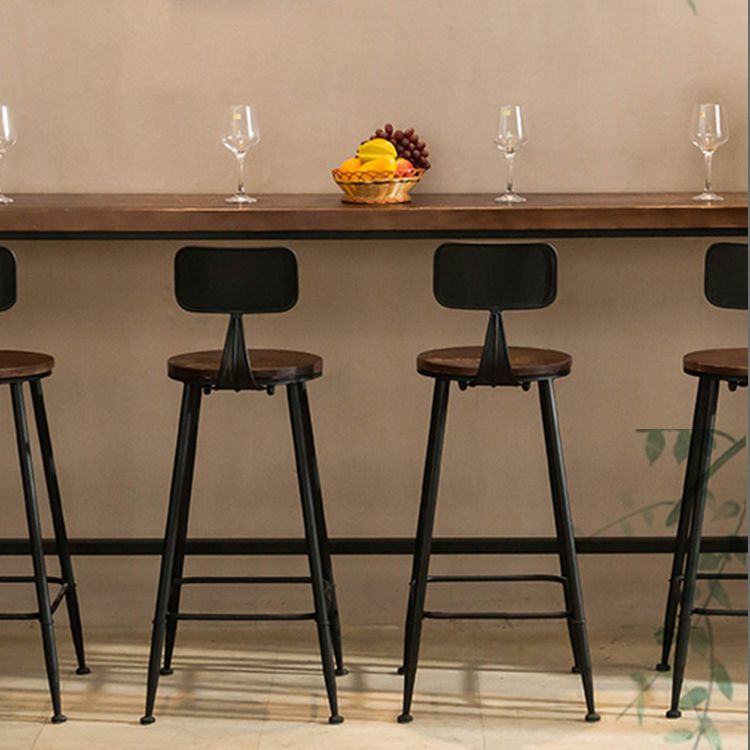 Dark Brown Bar Set with Pine Wood Top 1/2/5/9 Pieces Industrial Rectangle Pub Table Set