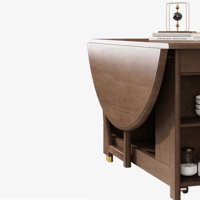 Modern Modern Eetting Table Round Solid Wood Brown Eetting Tafel uit het midden van de eeuw voor thuisgebruik