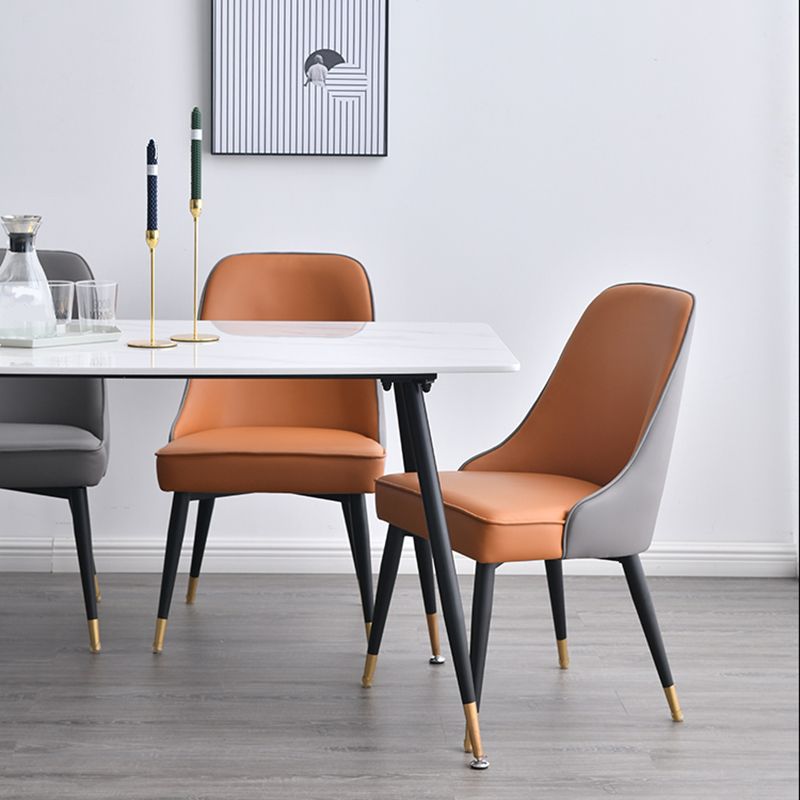 Silla sin brazos de comedor de estilo nórdico, silla lateral de comedor de tela tapizada para uso doméstico