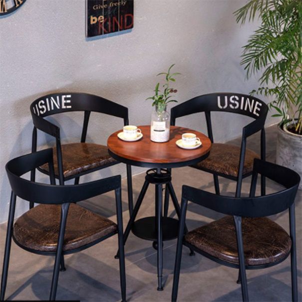 Chaise de salle à manger industrielle 21 '' Plaide latéral à dos ouvert de largeur avec des jambes en métal pour un usage domestique