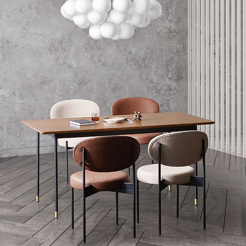 Industrial Armless Dining Chairs Open Back Dining Side Chair