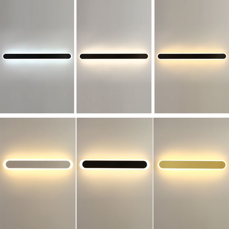 Moderno Minimalista Estilo lineal Luz montado en la pared lineal Discus de luz de pared de metal para sala de estar