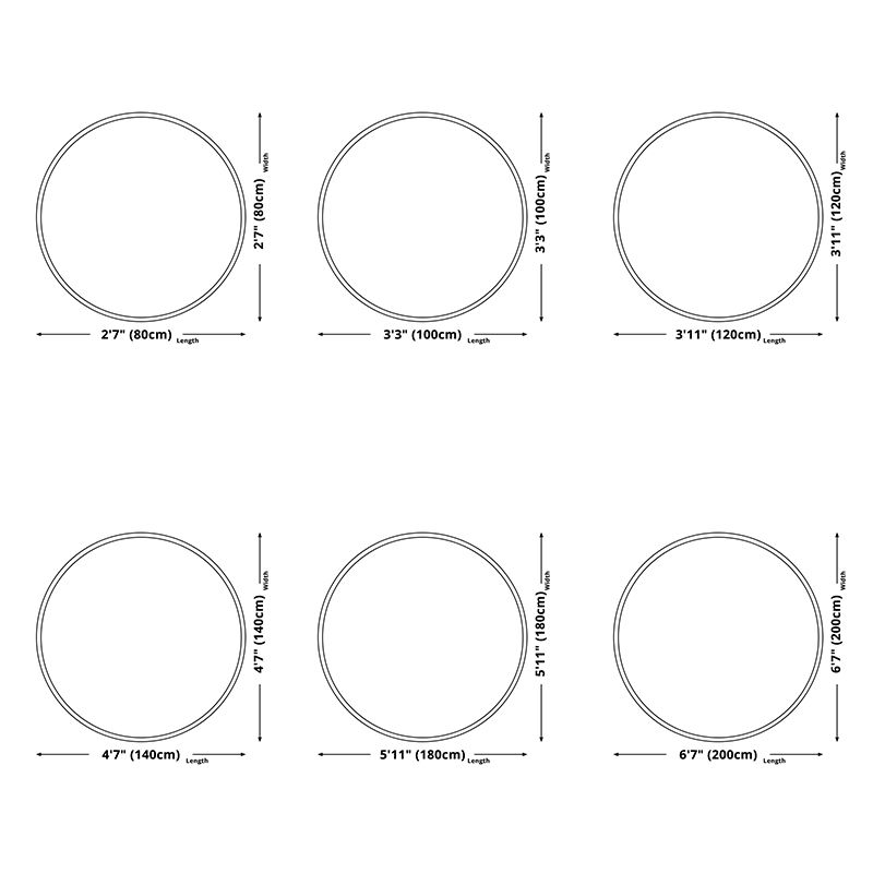 Modern Round Area Rug Contrast Panel Carpet Polyester Living Room Area Rug with Non-Slip Backing