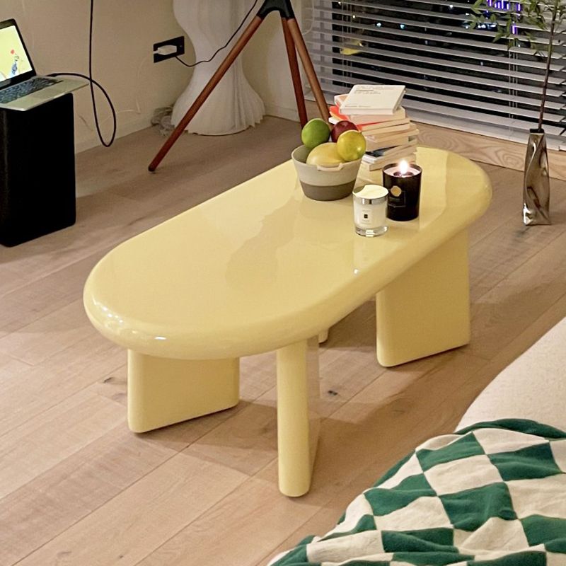 4 Legs Coffee Cocktail Table Wooden Oval Coffee or End Table