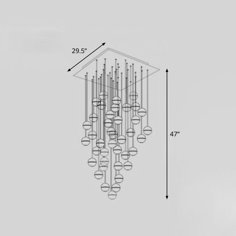 Meteor Shower Multi Light Pendant Chandelier Modern Seedy Glass Clear Suspension Light Fixture