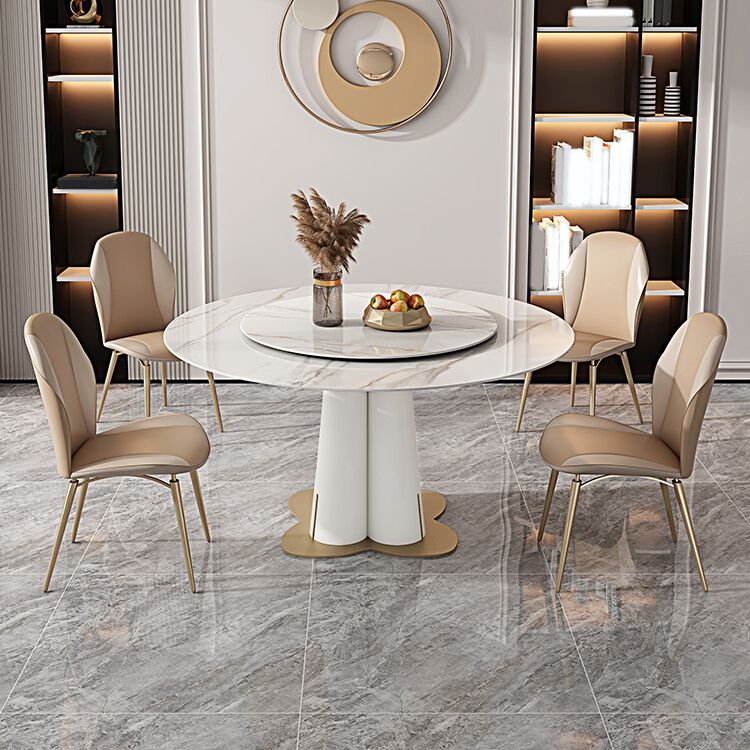 Modern Style Sintered Stone Dining Set Round 1/3/4/5/7 Pieces Dining Set for Home Use