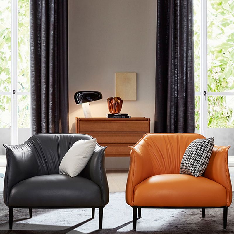 Faux Leather Arm Chair 32.28" L x 32.28" W x 29.92" H Accent Armchair for Living Room