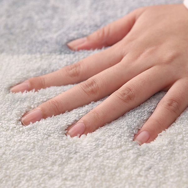 Apricot Minimalist Indoor Rug Polyester Abstract Carpet Anti-Split for Indoor Room