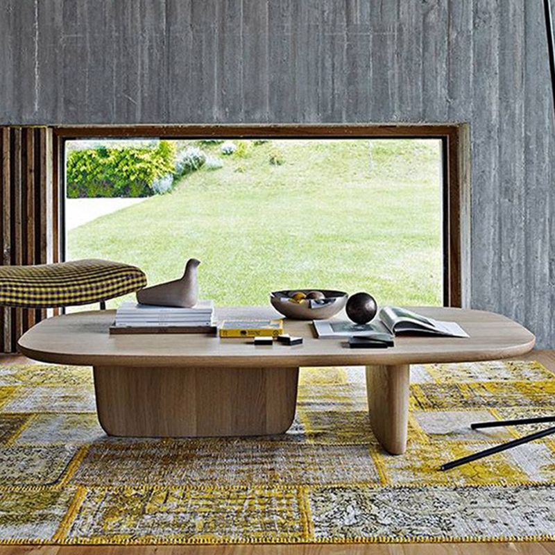 Solid Wood Coffee Table Abstract Coffee or End Table, Rectangle