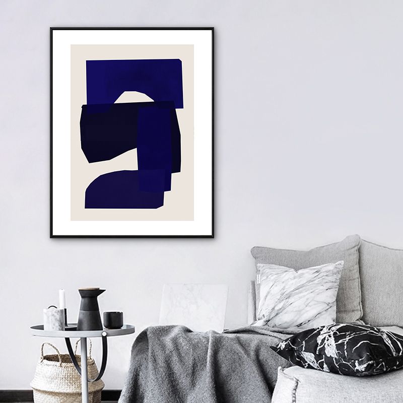 Strukturierter Kunstdruck auf Leinwand, minimalistische abstrakte Wanddekoration in dunkler Farbe für Schlafzimmer