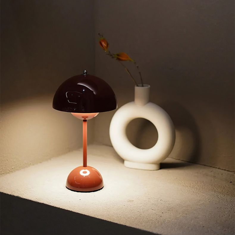 1 lampes de table de nuit à dôme léger lampe de table en métal de style moderne