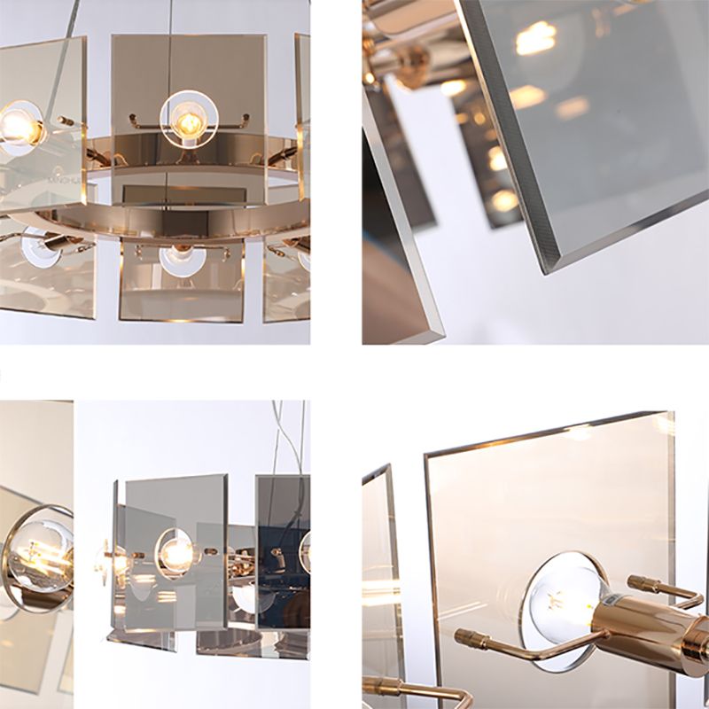 Lampada del lampadario a tamburo ultra-moderno lampada a sospensione di vetro con cavo sospeso per camera da letto