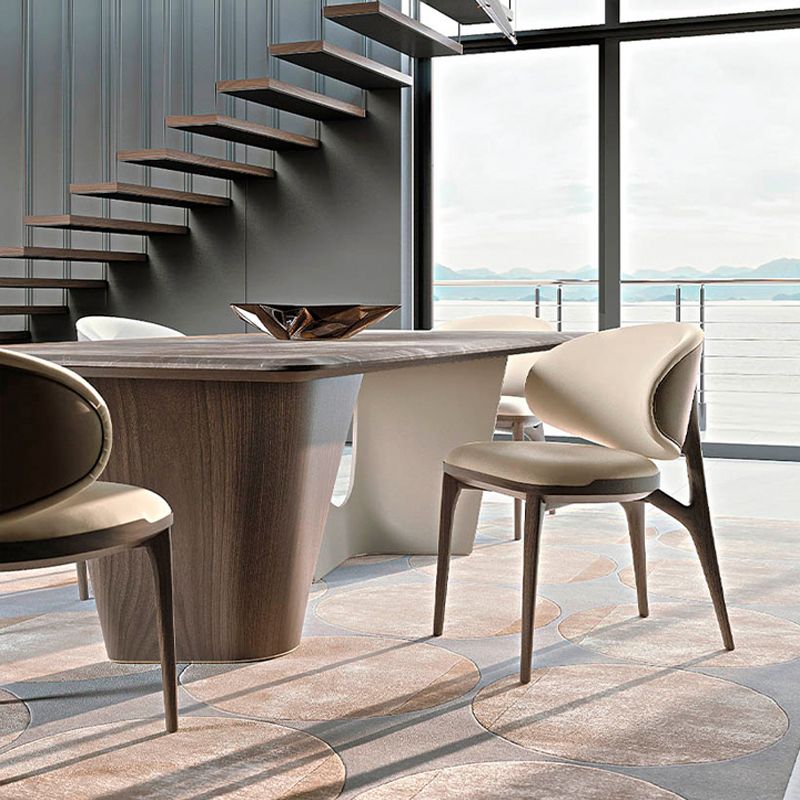 Double Pedestal Dining Room Table Contemporary Dinner Room Table