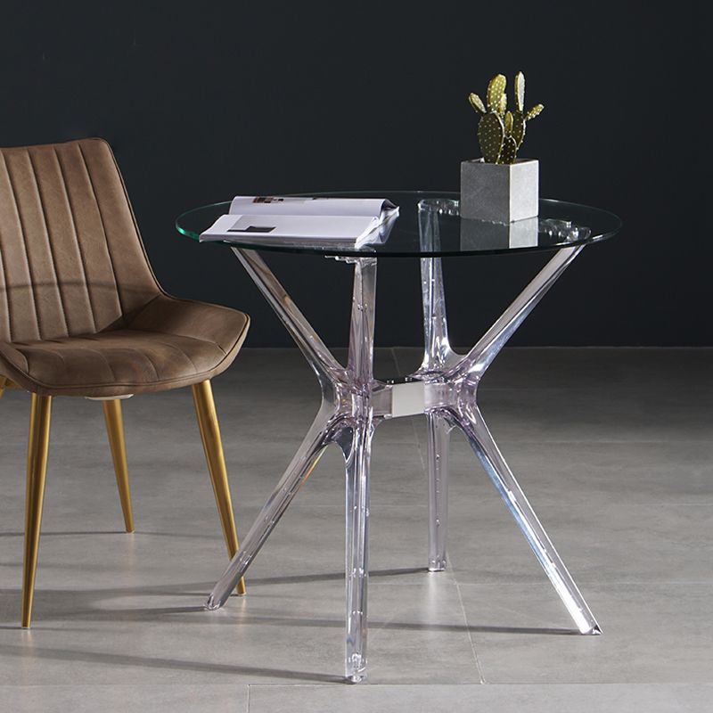 Tavolo da pranzo in stile moderno 31,5 "tavolo da pranzo in vetro rotondo in vetro per uso domestico