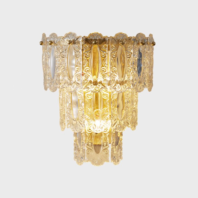 Multiple-Light Geometric Wall Light Fixture Modern Crystal Wall Sconce Light